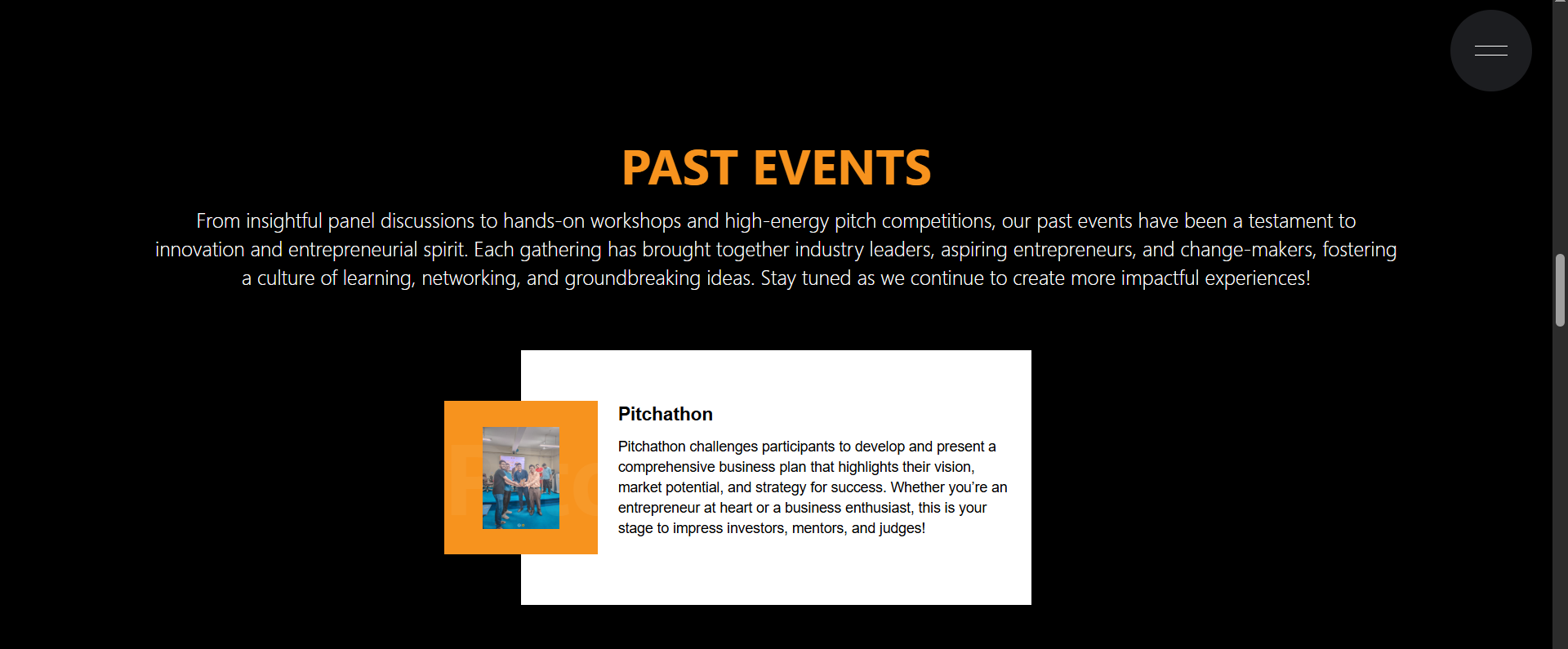 Past events timeline